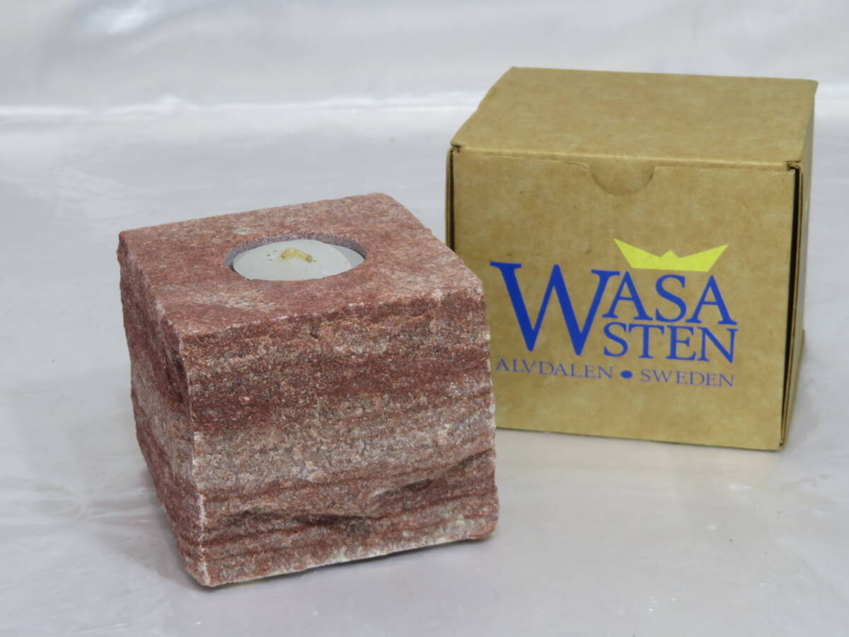【インテリア】 天然石 キャンドルホルダー エルブダーレン スウェーデン ワサ ストーン ALVDALEN SWEDEN WASA STEN 保管品拍卖
