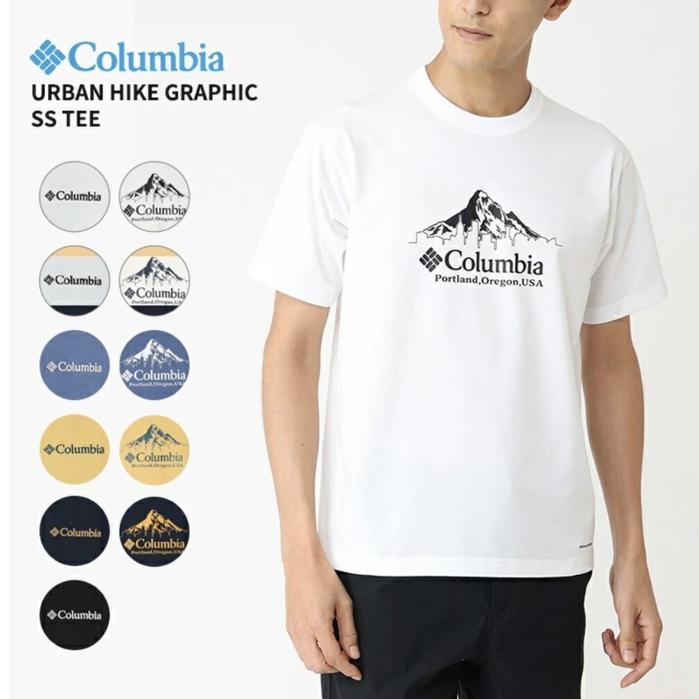 コロンビア Tシャツ Columbia メンズ レディース アーバンハイクグラフィックショートスリーブTシャツ PM0616 ホワイト L XL 新品未使用品拍卖
