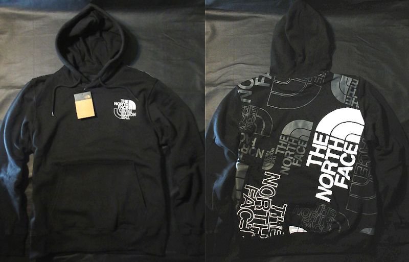 本物正規◆ノースフェイス◆スウェットパーカー GRAPHIC マルチ ダブルハーフドーム■S■黒■新品■アメリカ限定 KX7/裏地起毛拍卖