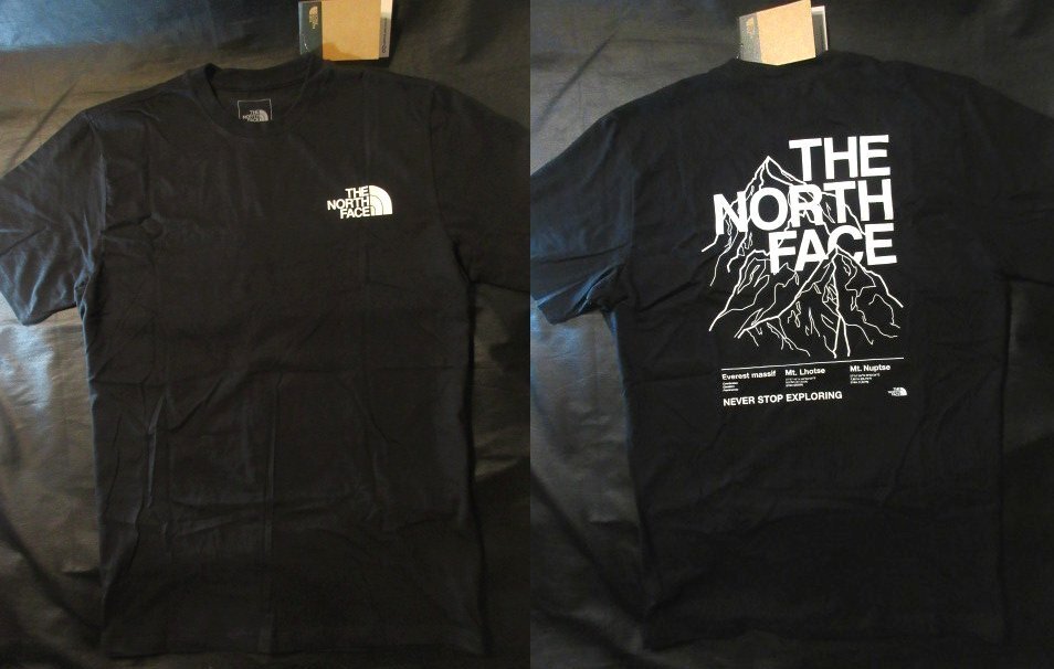 本物正規◆ノースフェイス◆Tシャツ NOVELTY■黒■M■エベレスト 新品■アメリカ限定/0BW The North Face メンズ 半袖拍卖