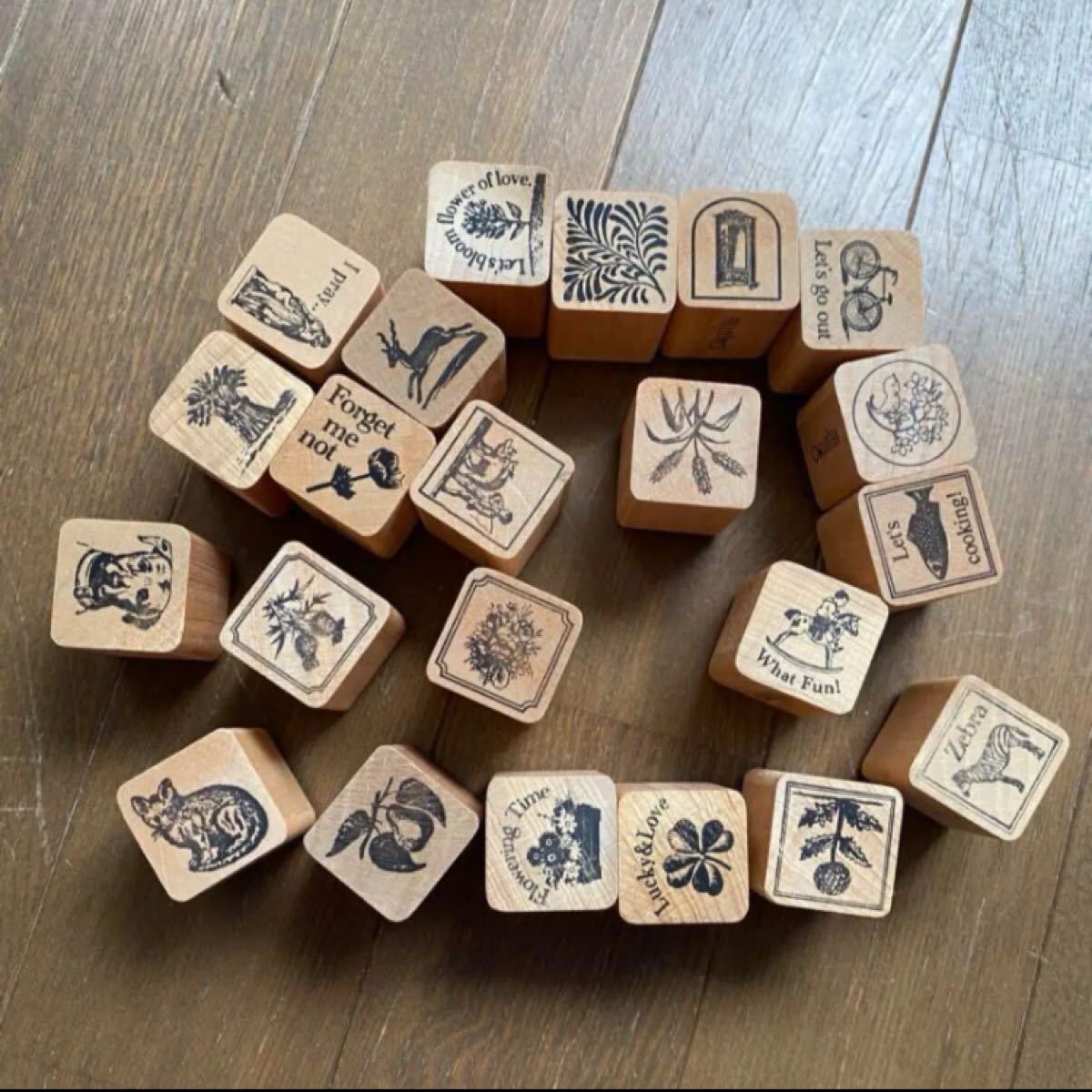 フェリシモ スタンプセット アンティーク ロゴ入り はんこ ハンコ 木製 スタンプ スクラップブッキング コラージュ レア 当時物拍卖