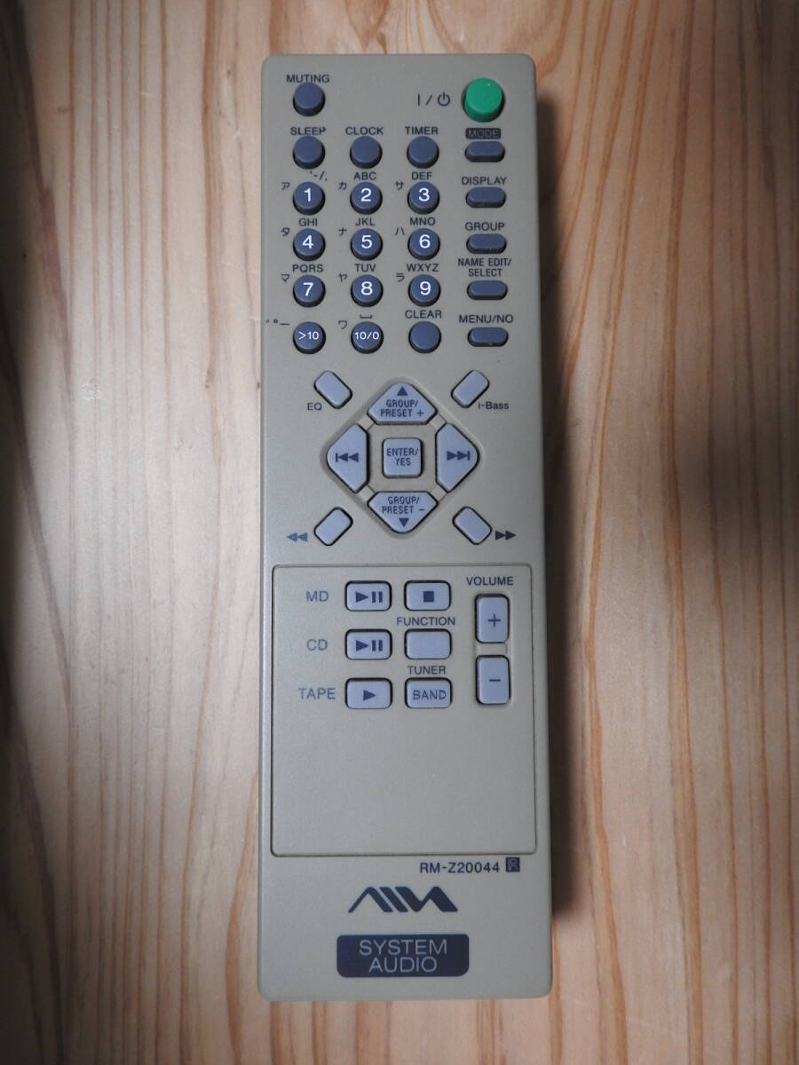 アイワ AIWA コンポーネントシステム XR-MJ1用 純正 リモコン RM-Z20044 中古 動作品拍卖