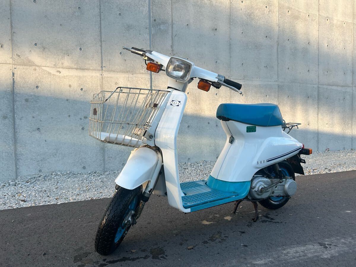 愛知県★ 希少カラー 旧車 レトロ スズキ 薔薇 BARA 水色 前カゴ 未確認車両・鍵無し・書類付き 蘭 Hi カーナ パッソル Dio チャンプ DJ1拍卖