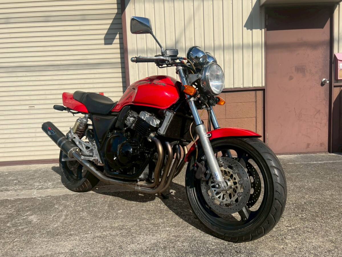 大阪堺発 ホンダ CB400SF NC31 赤 レッド 社外 マフラー モリワキ ZERO スーフォア スーパーフォア ネイキッド HONDA 中古車拍卖