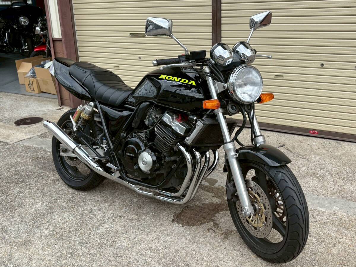 大阪堺発 ホンダ CB400SF NC31 Ver.S 黒 ブラック CBX テール 社外 4-2-1 マフラー タックロールシート バージョンS スーフォア 中古車拍卖