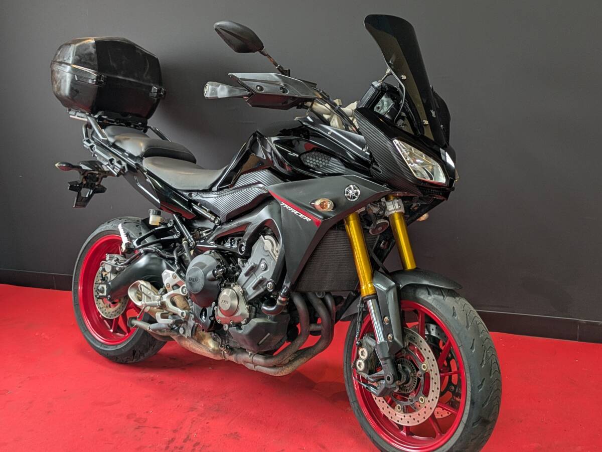 大阪堺発 ヤマハ MTー09 トレイサー900 黒 ブラック 純正 マフラーリアサス リアボックス ホイール 赤 レッド スクリーン付 ABS FI 中古車拍卖