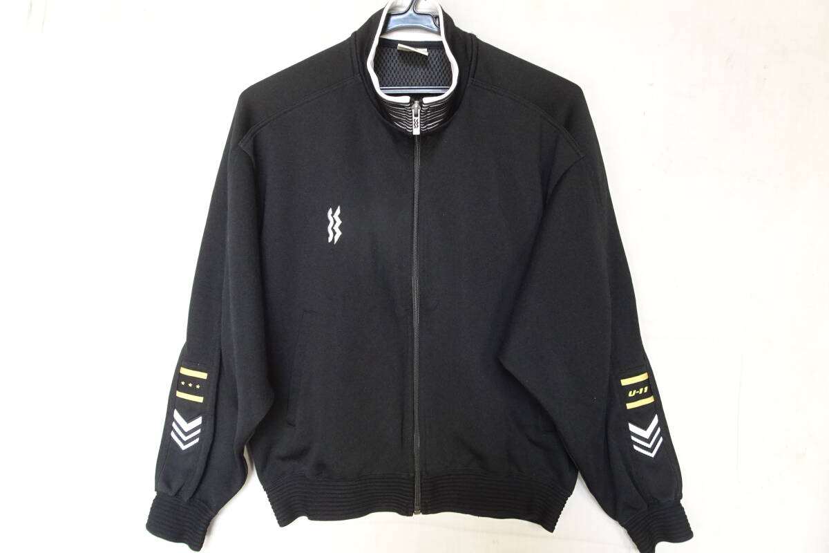 Mizuno SUPERSTAR/ミズノ/長袖トラックジャケット/ジャージ素材/前ジップアップ/袖口・裾リブ/スポーツ/黒/ブラック/Mサイズ(10/9R7)拍卖