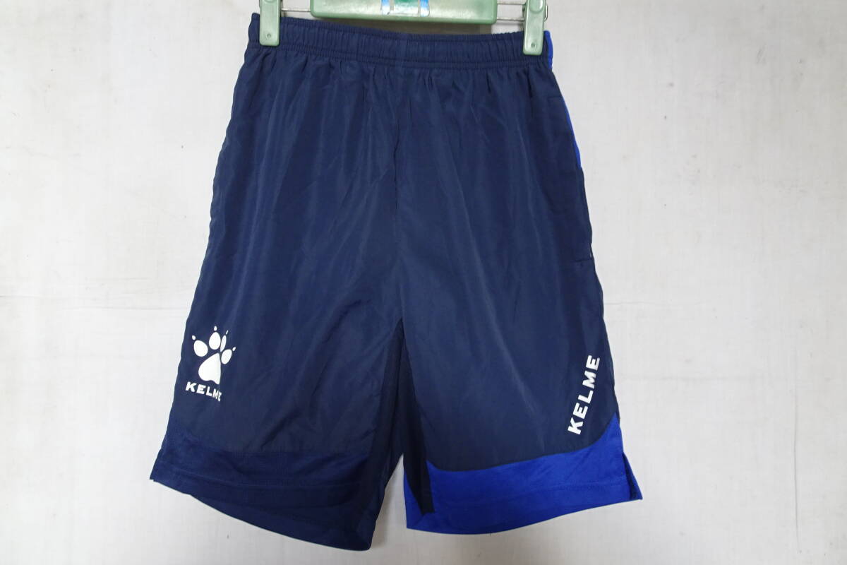 KELME/ケルメ/ケレメ/ショートパンツ/速乾性/ひざ上丈/青切替/裾サイドスリット/スポーツ/紺/ネイビー/Mサイズ(10/28R7)拍卖
