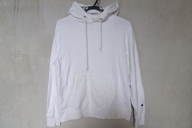 Champion/チャンピオン/C8-U104R/長袖パーカ/フーディー/スウェット素材/フードブランドネームプリント/白/ホワイト/Mサイズ(10/9R7)拍卖