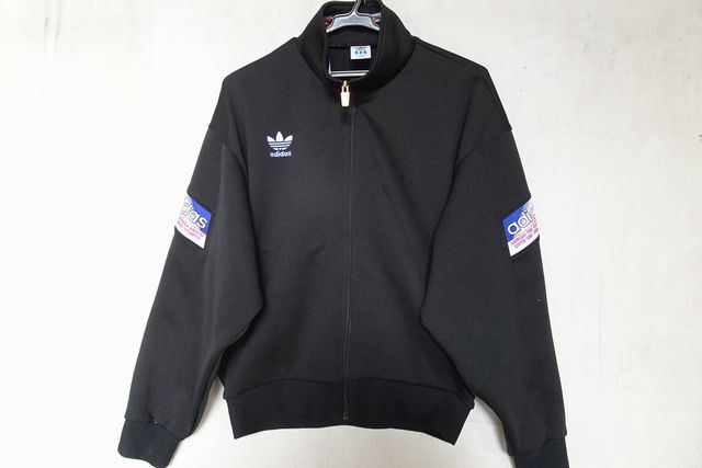 90s’ヴィンテージ/adidas/アディダス/ATS-305/長袖トラックジャケット/ジャージ/前ジップ/三つ葉ロゴ刺繍/黒/ブラック/Lサイズ(10/15R7)拍卖