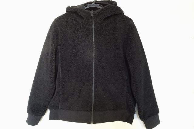 UNIQLO/ユニクロ/241-400316/ブロックテックボアフリースパーカ/長袖/前ジップアップ/袖口・裾リブ/黒/ブラック/XLサイズ(10/29R7)拍卖