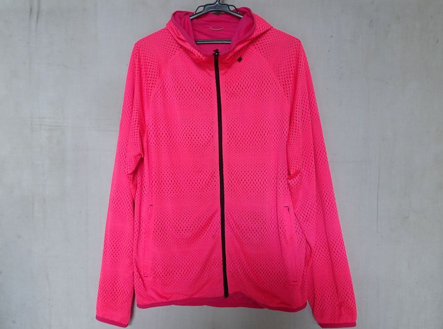 NIKE/ナイキ/長袖リバーシブルパーカ/メッシュ素材/前ジップアップ/ピンクトリミング/ポケットファスナー付/Lサイズ(10/22R7)拍卖