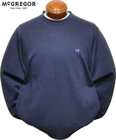 【ネイビー L】 マックレガー トレーナー メンズ 111714101 抗菌加工 スウェット クルーネックトレーナー スウェットシャツ拍卖
