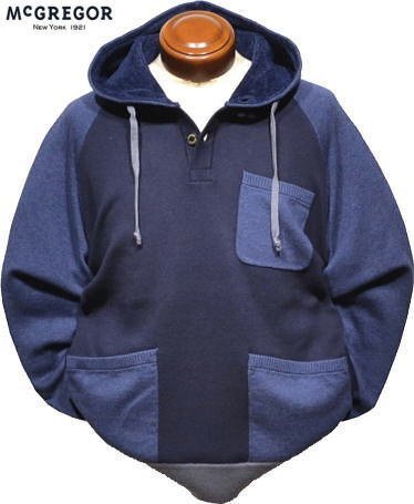 【ネイビー Lサイズ】マクレガー セーター メンズ 111731802 手洗い可 パーカー フーデットセーター ニット拍卖