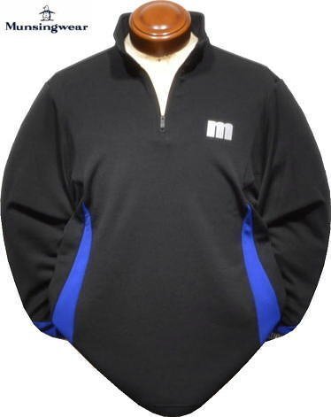 【ブラック LL】 マンシングウェア 長袖ポロシャツ メンズ MEMWJB05 ヒートナビ 蓄熱保温 裏起毛 吸汗 ハーフジップカットソー 長袖シャツ拍卖