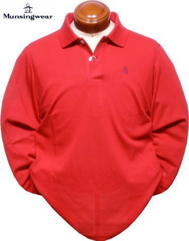【レッド LL】 マンシングウエアー 長袖ポロシャツ メンズ MGMWJB01 日本製 10YEARS POLO SHIRTS 縮み・型崩れ・変色などを軽減 長袖シャツ拍卖