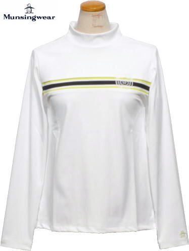 【ホワイト LL】 マンシング モックネック長袖シャツ レディース MGWWJB05 ストレッチ ハイネックカットソー 長袖ポロシャツ 長袖シャツ拍卖