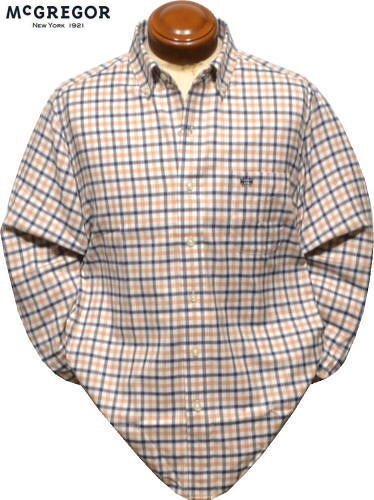 【ベージュ L】 マクレガー メンズ ボタンダウン長袖シャツ 111173615 ライクラ しなやかストレッチ 起毛 長袖シャツ McGREGOR拍卖