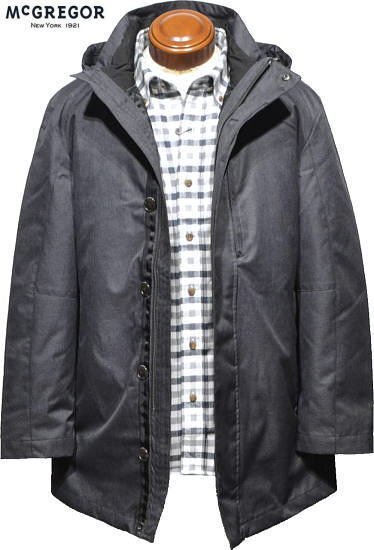 【チャコールグレー Mサイズ】 マクレガー 3WAYダウンハーフコート メンズ 111122601 透湿 撥水 ディアプレックス使用 ダウンコート拍卖