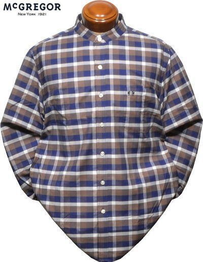 【ネイビー LLサイズ】 40%OFF マクレガー バンドカラーシャツ メンズ 111173104 手洗い可 長袖シャツ拍卖