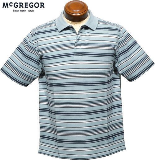 【スモークブルー L】 マックレガー 半袖ポロシャツ メンズ 111624104 手洗い可 半袖シャツ McGREGOR拍卖