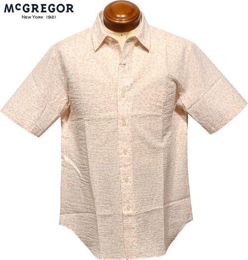 【アイボリー M】 マグレガー 半袖シャツ メンズ 111164105 手洗い可 リップル素材 カジュアル半袖シャツ McGREGOR拍卖
