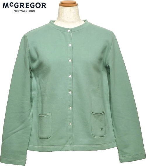 【ブルーグリーン L】 マクレガー レディース 前開きトレーナー 311814702 裏起毛 スウェット トレーナー カーディガン McGREGOR拍卖