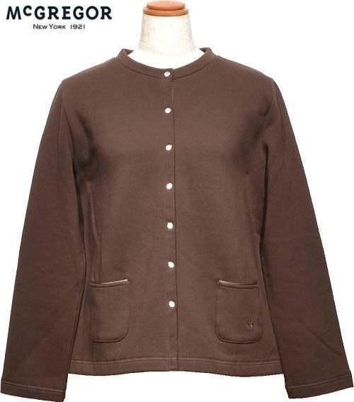 【ブラウン L】 マクレガー レディース 前開きトレーナー 311814702 裏起毛 スウェット トレーナー カーディガン McGREGOR拍卖