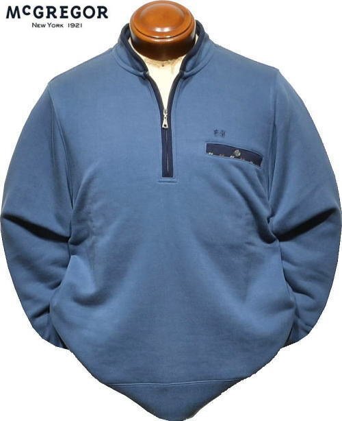 【ダークブルー M】 マクレガー トレーナー メンズ 111614607 裏起毛 スウェット ハーフジップトレーナー スウェットシャツ McGREGOR拍卖