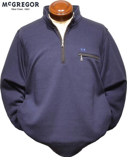 【ネイビー M】 マックレガー トレーナー メンズ 111614802 裏起毛 ストレッチ スウェット ハーフジップトレーナー スウェットシャツ McGRE拍卖