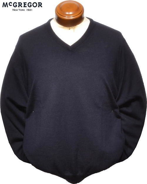 【ネイビー LL】マクレガー Vネックセーター メンズ 111873601 手洗い可 イタリア糸使用 ウォッシャブルセーター セーター ニット拍卖