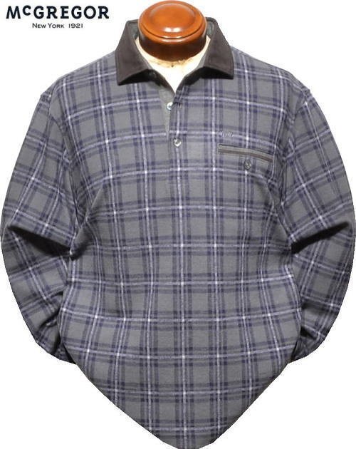 【ダークグレー XL】 マクレガー 長袖ポロシャツ メンズ 111614604 日本製 起毛 長袖シャツ McGREGOR拍卖