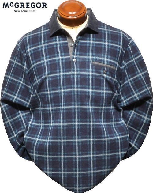 【ネイビー XL】 マクレガー 長袖ポロシャツ メンズ 111614604 日本製 起毛 長袖シャツ McGREGOR拍卖