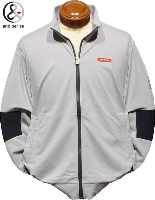 【グレー紺 L】 アンパスィ 前開きトレーナー メンズ AMF6304J1 撥水 ストレッチ アンパシー スウェット スウェットシャツ トレーナー拍卖