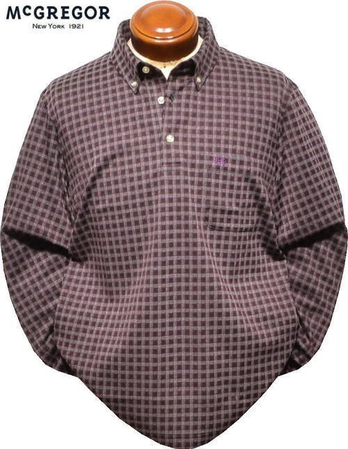 【ワイン茶 M】 マックレガー ボタンダウン長袖ポロシャツ メンズ 111614701 長袖ポロシャツ 長袖シャツ McGREGOR拍卖