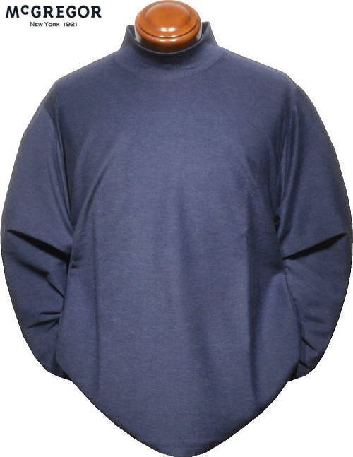 【ネイビー L】 マックレガー ハイネックカットソー メンズ 111713604 ストレッチ モックネック長袖シャツ ハイネック長袖シャツ拍卖