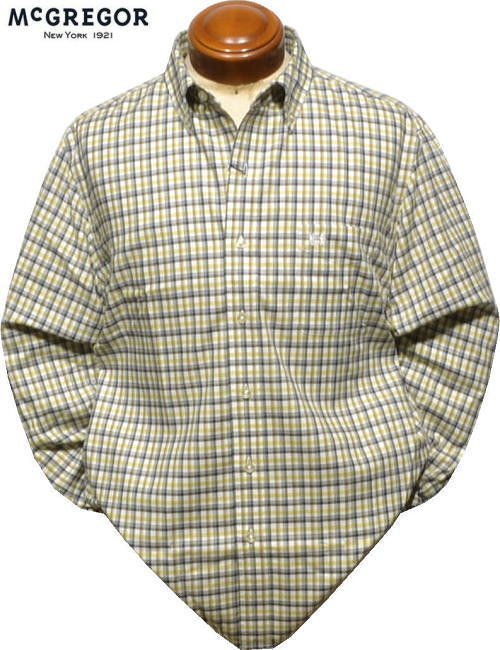 【グレー L】 マクレガー 形態安定ボタンダウン長袖シャツ メンズ 111174601 形態安定加工 ストレッチ 家庭洗濯可 長袖シャツ McGREGOR拍卖