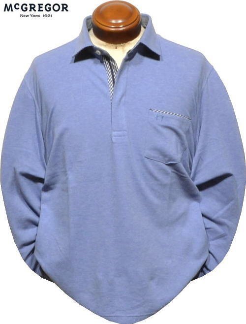 【ネイビーブルー XL】 マクレガー 長袖ポロシャツ メンズ 111614601 ストレッチ 長袖シャツ McGREGOR拍卖