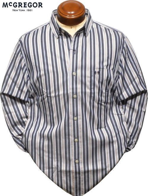 【ネイビー Lサイズ】 マクレガー 隠しボタンダウン長袖シャツ メンズ 111173606 ライクラ しなやかストレッチ 長袖シャツ L拍卖