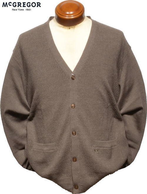 【モカブラウン M】マックレガー カーディガン メンズ 111823604 手洗い可 セーター ニット カーデ ウォッシャブルセーター McGREGOR拍卖