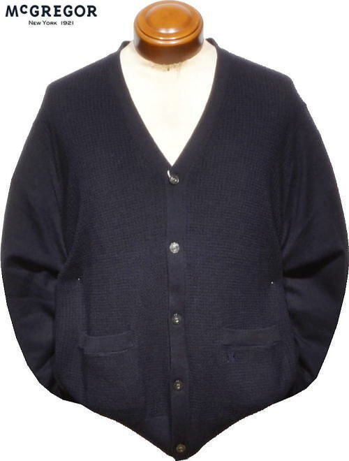 【ネイビー XL】マックレガー カーディガン メンズ 111823604 手洗い可 セーター ニット カーデ ウォッシャブルセーター McGREGOR拍卖