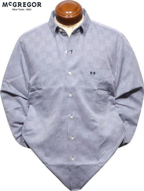 【グレイッシュネイビー L】 マクレガー ボタンダウン長袖シャツ メンズ 111174106 クールマックス クール ドライ 長袖シャツ McGREGOR拍卖