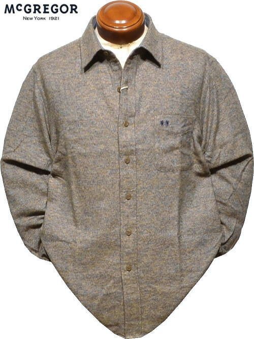 【ネイビーベージュ L】 マクレガー 長袖シャツ メンズ 111174614 起毛 ネルシャツ 秋冬 McGREGOR拍卖