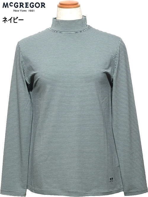【ネイビー L】 マクレガー ハイネックカットソー レディース 311714603 ストレッチ 長袖カットソー モックネック長袖カットソー McGREGOR拍卖