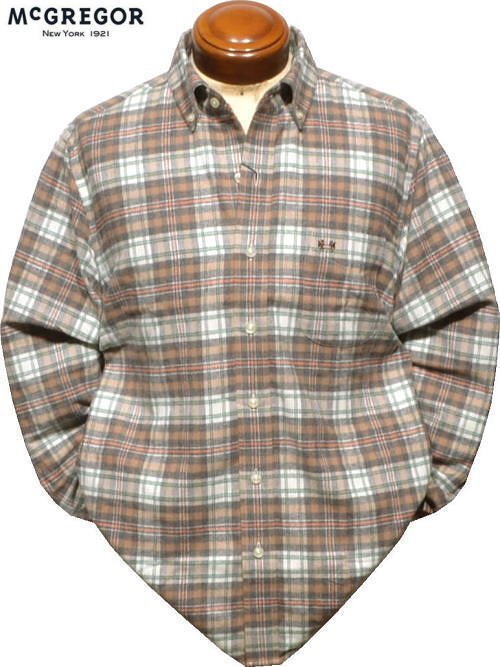 【モカ L】 マクレガー ボタンダウン長袖シャツ メンズ 111173611 起毛 長袖シャツ McGREGOR拍卖