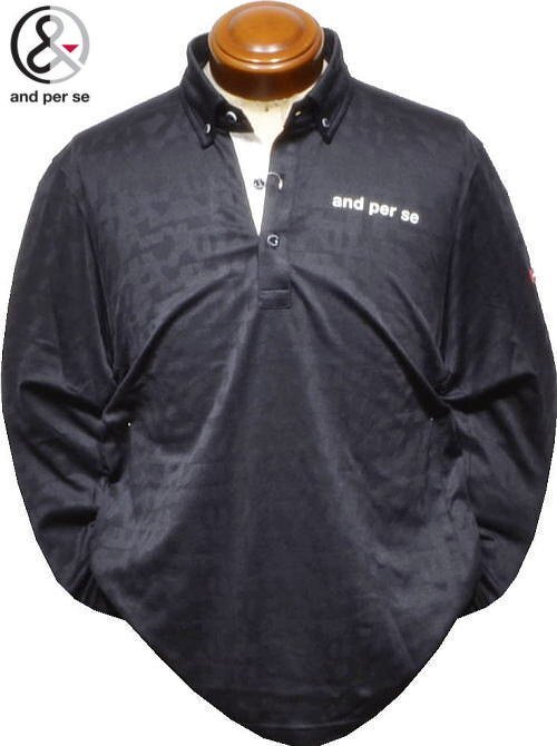 【ネイビー LL】 アンパスィ ボタンダウン長袖ポロシャツ メンズ AMF9304V2 吸汗速乾 UVカット ストレッチ アンパシー 長袖ポロシャツ拍卖