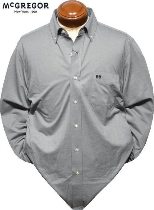【ライトブラック M】 マクレガー ボタンダウン長袖シャツ メンズ 111174617 長袖シャツ 長袖ポロシャツ ボタンダウン長袖ポロシャツ拍卖