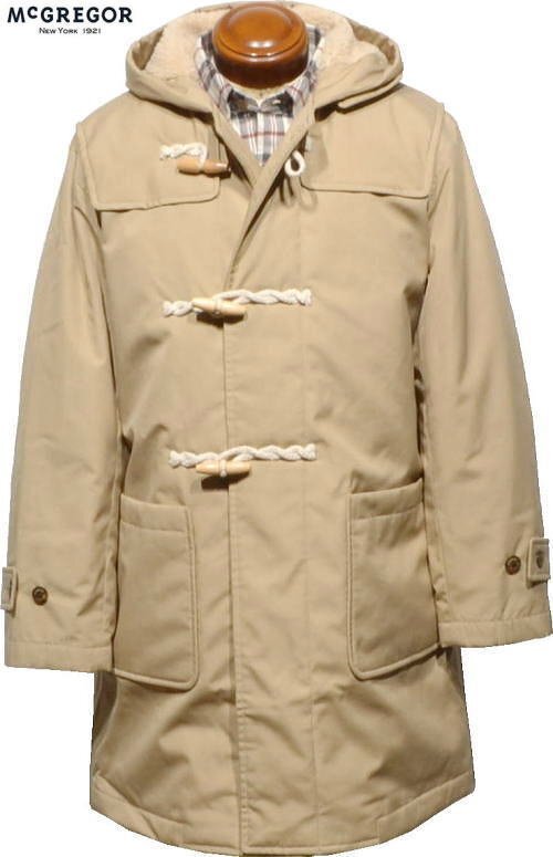 【キャメルベージュ L】 マクレガー ダッフルコート メンズ 111123802 撥水 中綿入り サーモライト中綿使用 ダッフル コート ハーフコート拍卖