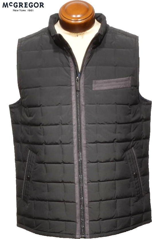 【ブラック XL】 マクレガー メンズ ステッチレスダウンベスト 111104602 防寒 ダウンベスト ダウンアウターベスト ベスト ジレ McGREGOR拍卖