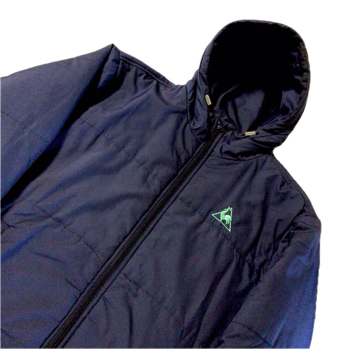 ルコック/ゴルフ☆ダウンジャケット☆パーカー☆ウインドブレーカー☆中綿/防寒/ゴルフウェア/紺/L拍卖